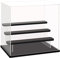 Nynelly 4 Tier Clear Acrylic Display Case for Models, Mini Figures, Pop Mart, Labubu, Sonny Angel, Smiski - Assemble Dustproof Display Box with Door, Display Stand (Black Base Step)