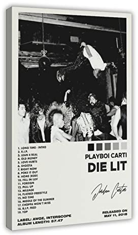 ARZARF Playboi Carti Poster, Die beleuchtetes Albumcover-Poster, 1 Leinwand-Poster, Schlafzimmer-Dekor, Sportlandschaft, Büro, Raumdekoration, Geschenk, Rahmen-Stil, 50 x 75 cm