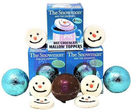 The Snowman and the Snowdog Hot Chocolate Bomb (2 x 45g) and Marshmallow Toppers (60g) Gift Set - Xmas Eve Box Festive Treat Stocking Fillers