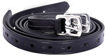 Avon Equine Steigbügel Leder Schwarz & Braun (116,8 cm bis 152cm) (60 Zoll, Schwarz)