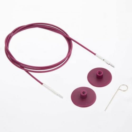 KnitPro - KnitPro The Mindful Collection Edelstahl Lila Fest Austauschbar Kabel für 120cm Nadel - 1 Setzen