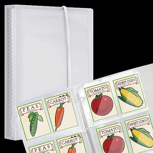 Seed Storage Organizer Sleeves Samen Aufbewahrungs Organizer für Gartensamen Samenpaket Organizer Protector Binder Buch Transparenter Samenbinder für Gemüse Früchte Samen 240 Pakete