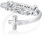 Kreuz Ring 925 Sterling Silber Mit Buchstaben Hope Jesus Damen Schmuck Religiöses Geschenk für Männer Christen (BLESSED)