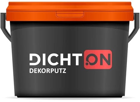 DICHTON Fertigputz innen weiß 8kg bis 25qm für dekorative Wandgestaltung - Strukturputz, Rollputz, Streichputz, Spritzputz - hochdeckend, umweltverträglich, einfache Verarbeitung - Dekorputz D.99W