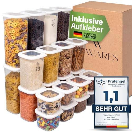 Viwares Vorratsdosen mit Deckel Luftdicht, 24er Vorratsbehälter Set BPA-Frei, Vorratsdose zur Müsli Mehl Aufbewahrung Küche, Praktische Organizer Küche, Frischhaltedosen für Lebensmittelaufbewahrung