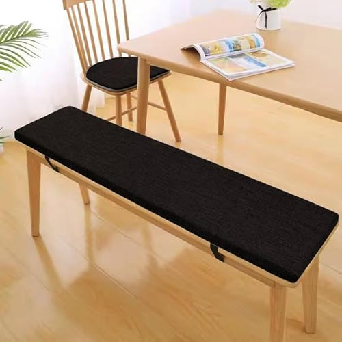 3CM Dicke Sitzauflage Sitzkissen Bank, Bankauflage Bankkissen, Waschbare Stuhlkissen Bankpolster, Gartenbank Auflage Outdoor, Sitzkissen Groß für Stuhl Boden Bürostuhl,Schwarz, 100x30x3cm