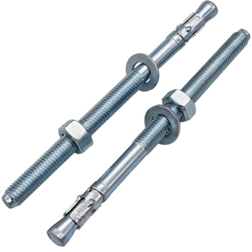 SKIR'CO (6 Stück) Verzinkte Keilanker M12 x 180 mm Metalldübel Ankerbolzen Mauerwerk Anker Betonanker
