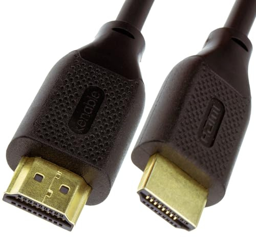 kenable HDMI Cable 2.0 High Speed with Ethernet 4K@60Hz HDR Compatible Gold Plated Connectors for LED OLED QLED TV Black 1.8m