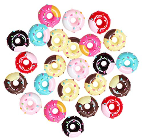 SHINEOFI 30St Simulations-Donut kreative Handyhüllen-Anhänger Harz-Donuts-Figur kreativität kreativekraft während Statue miniatur DIY dekoration handgefertigte Dekore für Handyhüllen runden