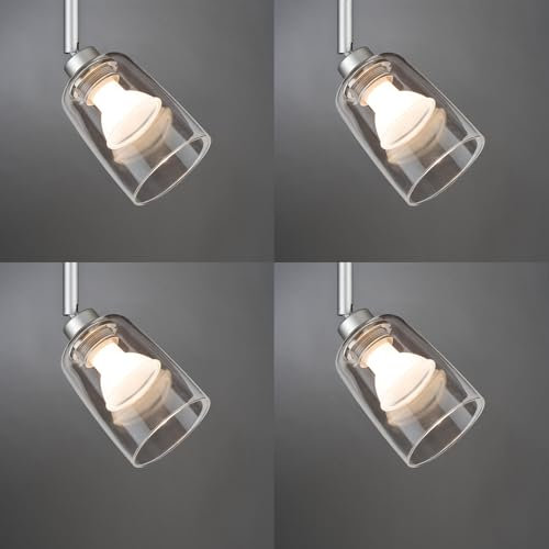 4 x Paulmann Lampenschirm Öffnung ca. 3,3 cm Rado Transparent Klar Glas Ersatzglas, Schirm, Ersatzschirm