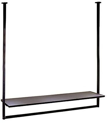 SmPinnaA Wandmontierte Kleiderstange, Decken-Kleiderständer Im Industriedesign, Hängender Wäschekran, Hängende Garderobe Mit Regal, Schwarz, 100 X 120 cm