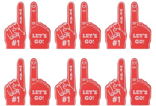 PATIKIL Mini Schaum Finger 5.1 48 Packung Wir #1 Los Gehen! Cheerleading Schaum Finger für Sport Fan Veranstaltungen Spiele Party Gastgeschenke Rot