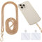 AOZUO Metal Phone Chain Holder, Universal Phone Lanyard Cell Phone Crossbody Neck Strap Anti Theft Detachable Mobile Phone Wrist Strap with Tether Pads Compatible with Most Smartphones