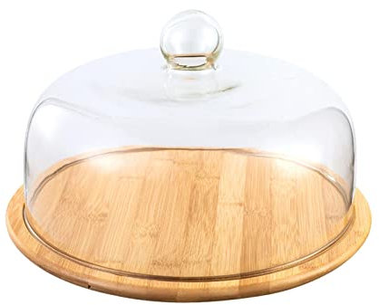 SiaBiced Vassoio in Vetro Trasparente con Coperchio, 29 cm - per Presentazioni
