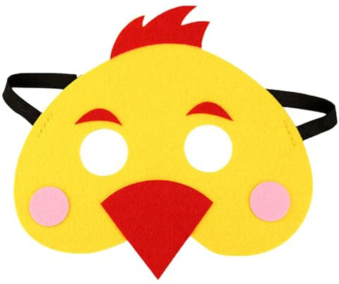 Jtnohx Filz Tiermasken, 10 Stück Halloween Maske für Kinder, Tier Kostüm für Geburtstag Party Supplies(Huhn Masken)