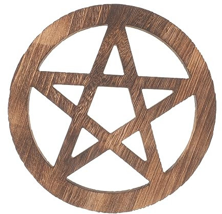 TOPBATHY Holzschnitzerei Pentagramm Altar Schmuck Vintage Stil Home Decor Altar Zeremonie Ornament