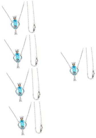 GALPADA 5pcs Heart Pendant Necklace Women Bottle Necklace Fashion Aromatherapy