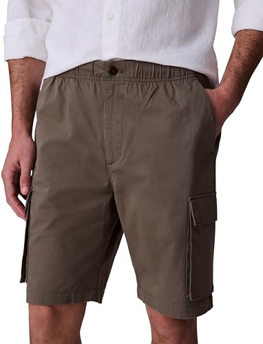 Calvin Klein Herren Cargo Shorts Cotton Pull On Knielang, Braun (Bungee Cord), M
