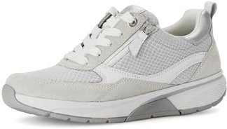 Gabor Damen Low-Top Sneaker, Frauen Halbschuhe,schnürschuhe,schnürer,straßenschuhe,Strassenschuhe,Sportschuhe,Bianco/White/w/silb,39 EU / 6 UK