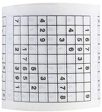 Lustige Sudoku Toilettenpapierrolle, Holz Zellstoff Material Neuheit Lustige Nummer Sudoku Gedruckt Bad Lustiges Toilettenpapier Badezimmer Tissue Papier für Home Cafe Shop Restaurant