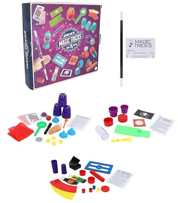 Henbrandt Single Children’s Jumbo Magic Set with 75 Tricks and Instruction Booklet Easy Magician’s Kit for Kids Magic Card Tricks Birthday Presents for Boys and Girls