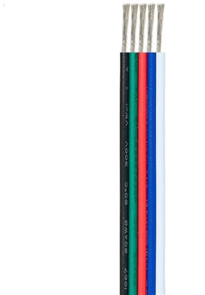 Flexibles Kabel, elektrisches Flexkabel, 3-poliger Draht, 5050 Lichtkabel, 18 AWG, elektrische Drähte, 10 m, 2, 4, 5, 6 adrig, verzinntes Kupfer, Kabelverbinder (50 m, 5-polig)