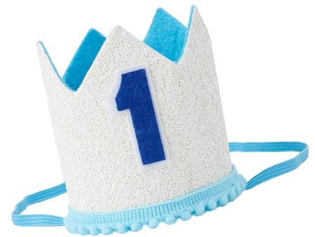 NICENEEDED Kronenhut Zum 1. Geburtstag Blauer Partyhut Zum Geburtstag Erster Geburtstag Hut Happy Birthday Krone Baby Duschen Foto Requisiten