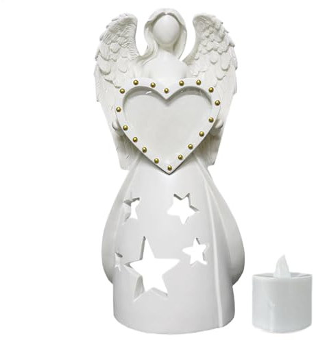 Engel-Teelicht-Kerzenhalter, LED-Gedenkengel-Kerze | Harz Engel Kerzenhalter Schreibtisch - Retro-Engelfiguren, Kerzenhalter, Engel-Bilderrahmen, Engelsstatue für Heimation