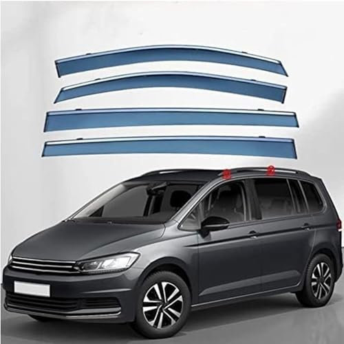 PAPEP Auto Windabweiser für Touran 5T 2016+, Auto Seitenfenster Regenabweiser Luftabweiser Regenschutz Visier Abweiser Zubehör Autoteile