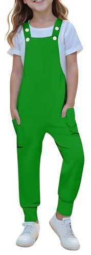 Summer Toddler Kids Bib Dungarees Lounge Loose Rompers Solid Color Jumpsuits For Kids 7 Years Childrens Overalls 7 Years Girls Sleeveless Wide Leg Jumpsuits With Pocket Green Girls Dungarees