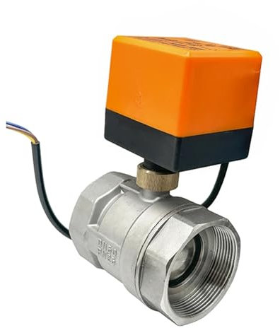 PJKTBEYI 1/2 3/4 1 1-1/4 2'' 2-Wege-Edelstahl-Motorkugelhahn 220V 12V 24V 3-Draht 2-Steuerung elektrischer Kugelhahn for Wasser(24vac-cr03,DN50)