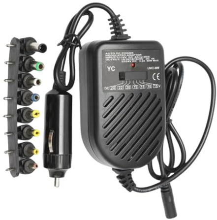 Gorise 80W Car Laptop Charger Adapter DC Car Power Adapter 15V-24V Multi-Function Switch Power Supply for Laptops and Devices
