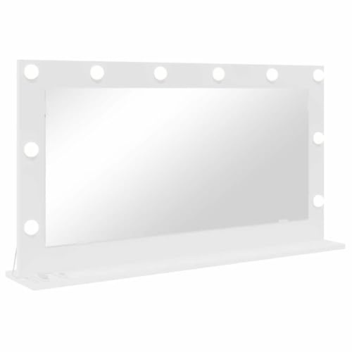 vidaXL Waschtischspiegel Weiß 100 x 55 x 18 cm Rechteckig | Eingebaute Beleuchtung für bessere Sichtbarkeit, Elegant und stilvoll, passt zu jeder Einrichtung, Wandmontage,