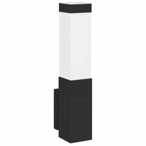 vidaXL Outdoor Wall Light Black 10.5 x 6 x 35 cm Stainless steel, Garden and Terrace, Modern Living Room Lighting, Rectangular Lamp, Stainless Steel Light Fixture, Minimalist Indoor Design