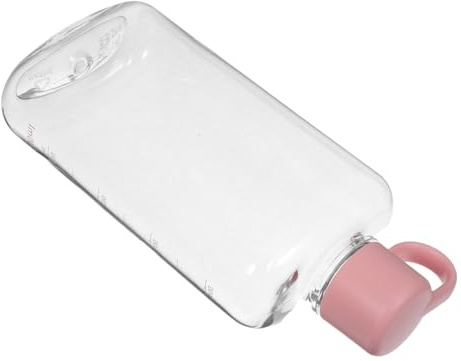 Kisangel Gobelets Réutilisables Plats Plastique Mug Portable Étanche pour Sport Fitness Camping Voyage à Main Couleur Rose