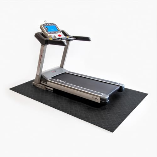 Nicoman Treadmill Mat, Heavy Duty Exercise Equipment Mat, Non-slip Treadmill, Indoor Bike, Home Gym Floor Protection (Black, 120 x 120 cm)