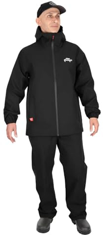 Fox Rage Men's Rain Suit Jacket with Dungarees Black L