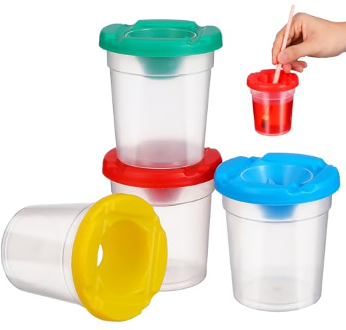 Didiseaon 4 Piezas Cuencas De Lavado De Pinceles Giratorias Para Niños Cubo De Lavado De Pintura Para Limpieza De Brochas Accesorio Reutilizable Para Manualidades Y Clases De Arte