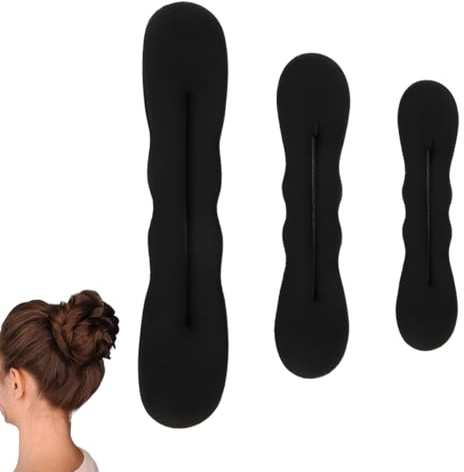 Quesuc 3 Stück Magischer Haarknoten, Dutt Maker, Duttkissen, Hair Bun Maker, Bun Maker Magic Hair, Haar Twist Lockenwickler Donut Tools