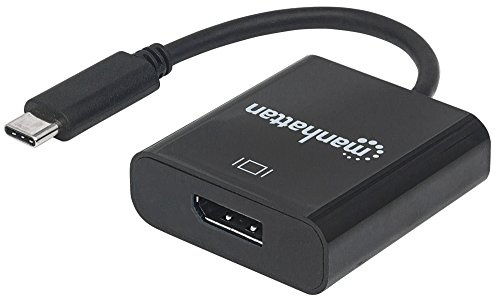 Manhattan USB-C to DisplayPort 1.2 Cable, 4K@30Hz, 21cm, Male to Female, Black, Lifetime Warranty, Blister