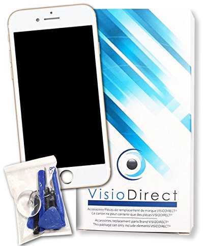 Visiodirect Ecran Complet pour iPhone 7 Blanc vitre Tactile + ecran LCD sur Chassis de Telephone Portable + Outils