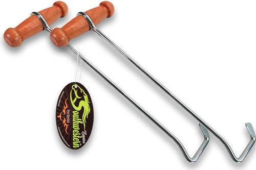 SOUTHWESTERN Boot Hooks Boot Puller for Cowboy Boots, Wood Handles (2 hooks), Brown, 8 Inches