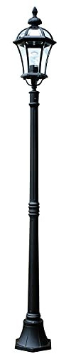 Licht-Erlebnisse Große Wegeleuchte Schwarz 192cm hoch IP44 Rustikal GWEN Außenlampe Gartenleuchte Laterne Weg
