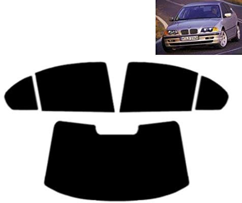 Passgenaue Tönungsfolie für 3er E46 4-Türen Limousine 1998-2005 Heck/Seitenscheiben (50% Hellschwarz)