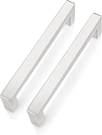 PinLin 20 Pack Brushed Steel Cabinet Handles Hole Center 128mm Cabinet Pulls Stainless Steel Cupboard Door Handles Kitchen Cabinet Hardware Square T Bar Drawer Pulls