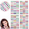 AUGSUN 240 pezzi adesivi orecchini gemme 3D ragazze orecchini autoadesivi glitter artigianato cristallo adesivi