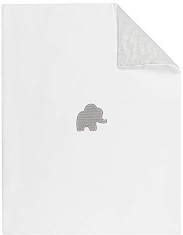 Nattou Kuscheldecke, Wendbar, 100 x 75 cm, Tembo, Weiß/Grau