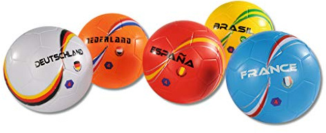 Wiemann Lehrmittel Schaumstoff-Fußball-Set mit Länderflaggen, 5 Bälle, Ø 20 cm