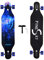 PINESKY 41 Longboard Skateboard 9-lagig Natur Ahorn Komplett Skateboard Cruiser für Cruising, Carving, Free-Style und Downhill mit T-Tool Blue Sky