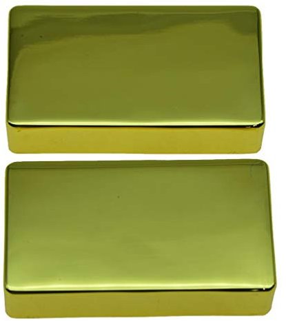 KAISH 2 Stück versiegelte Humbucker Gitarre Pickup Abdeckungen Messing Humbucker Pickup Cover ohne Löcher Gold